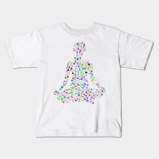 Colourful Yoga Lover Yoga Lotus Pose Design Kids T-Shirt